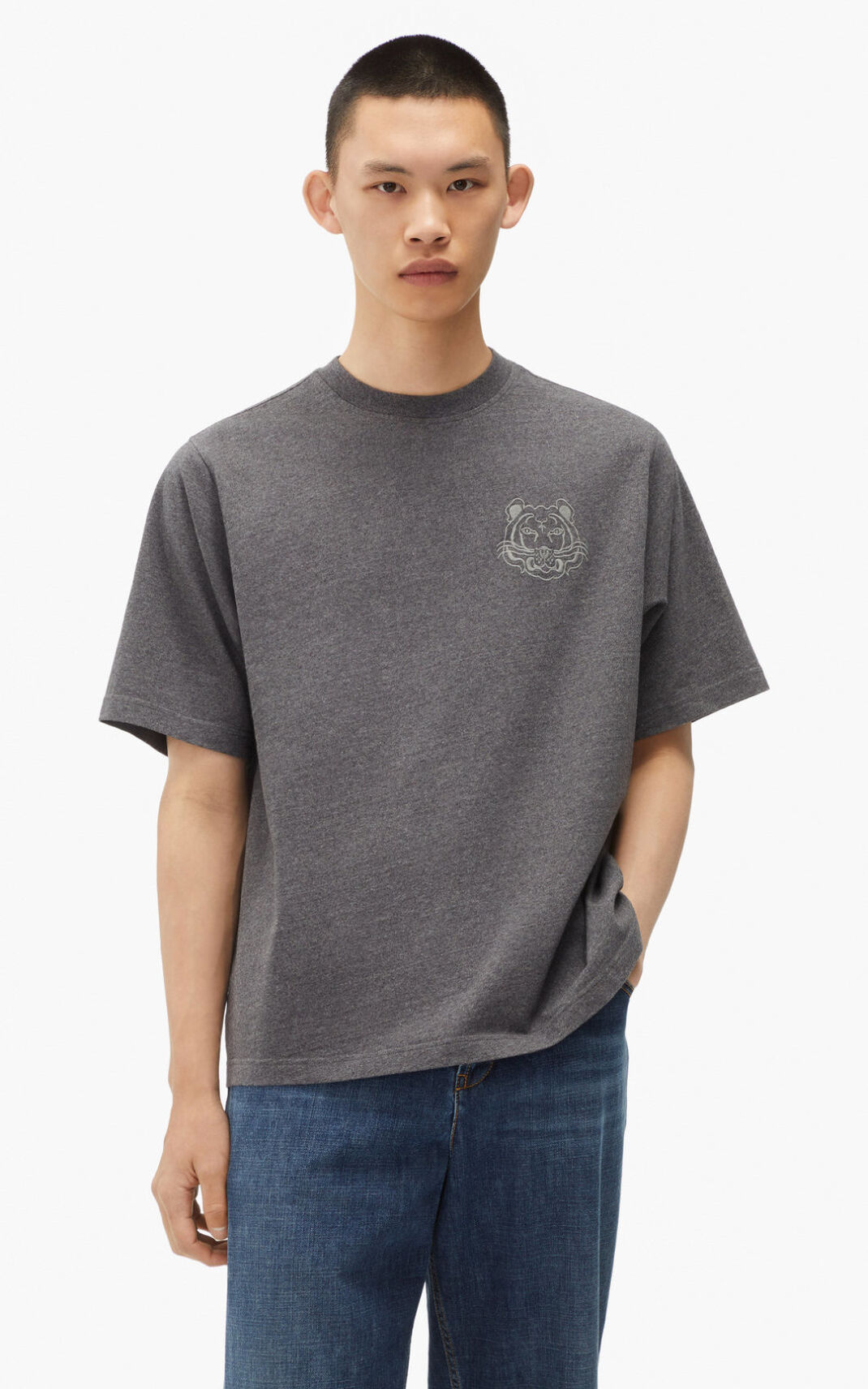 T Shirt Kenzo Homme RE/relaxed casual Grise Foncé KCGVS-0854